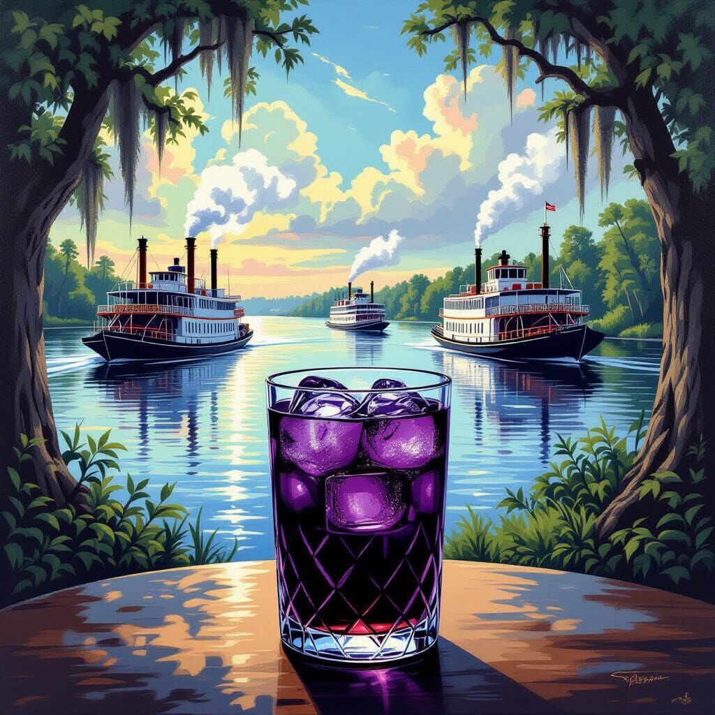 1930s Longdrink on Mississippi Riverbank