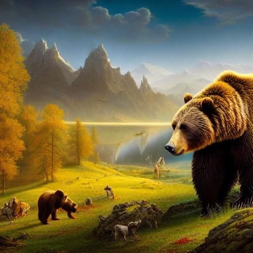 Grizzly Bear's Surreal Picnic: an Optical Illusion