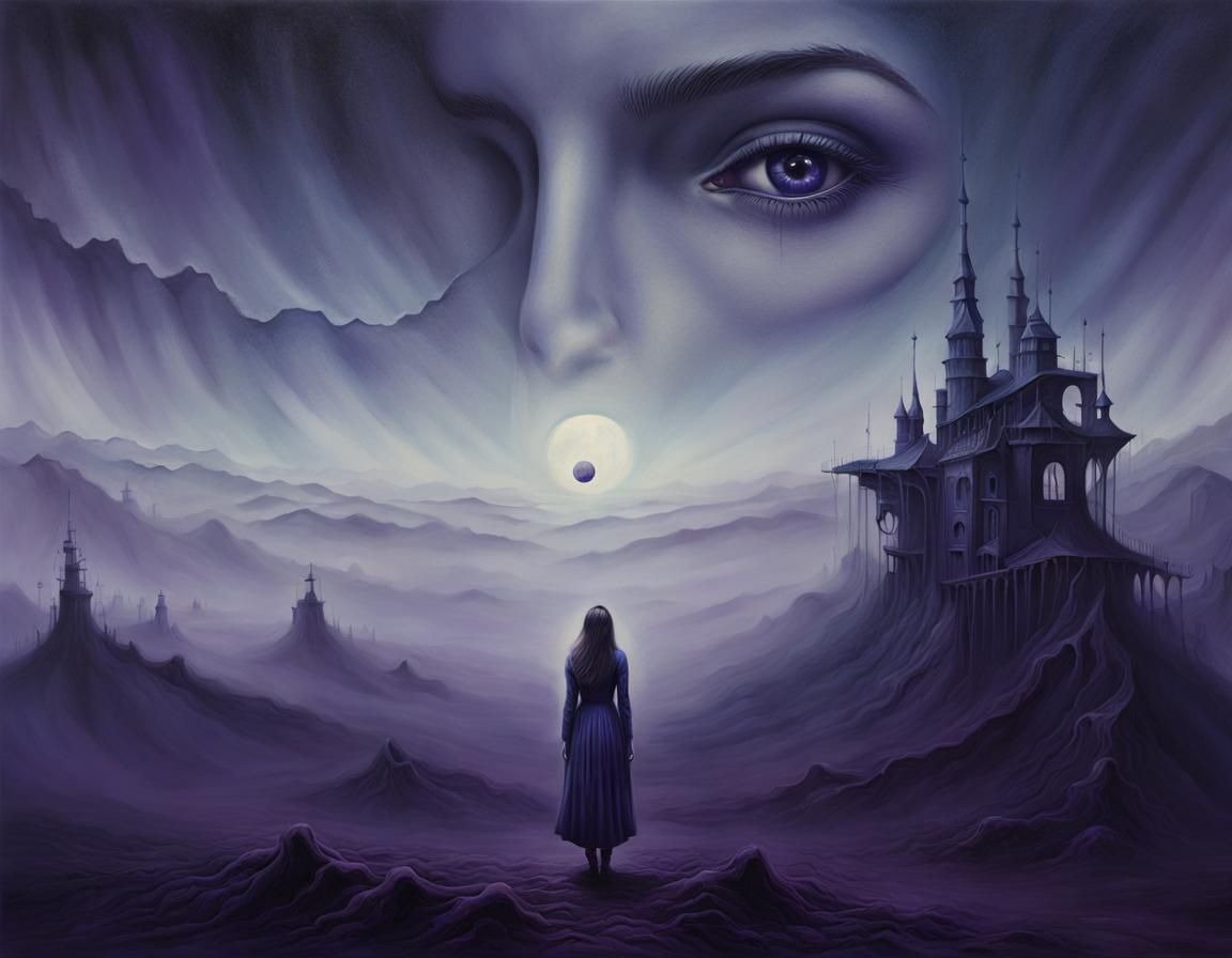 Ethereal Horror Portrait in Dark Surrealism Style