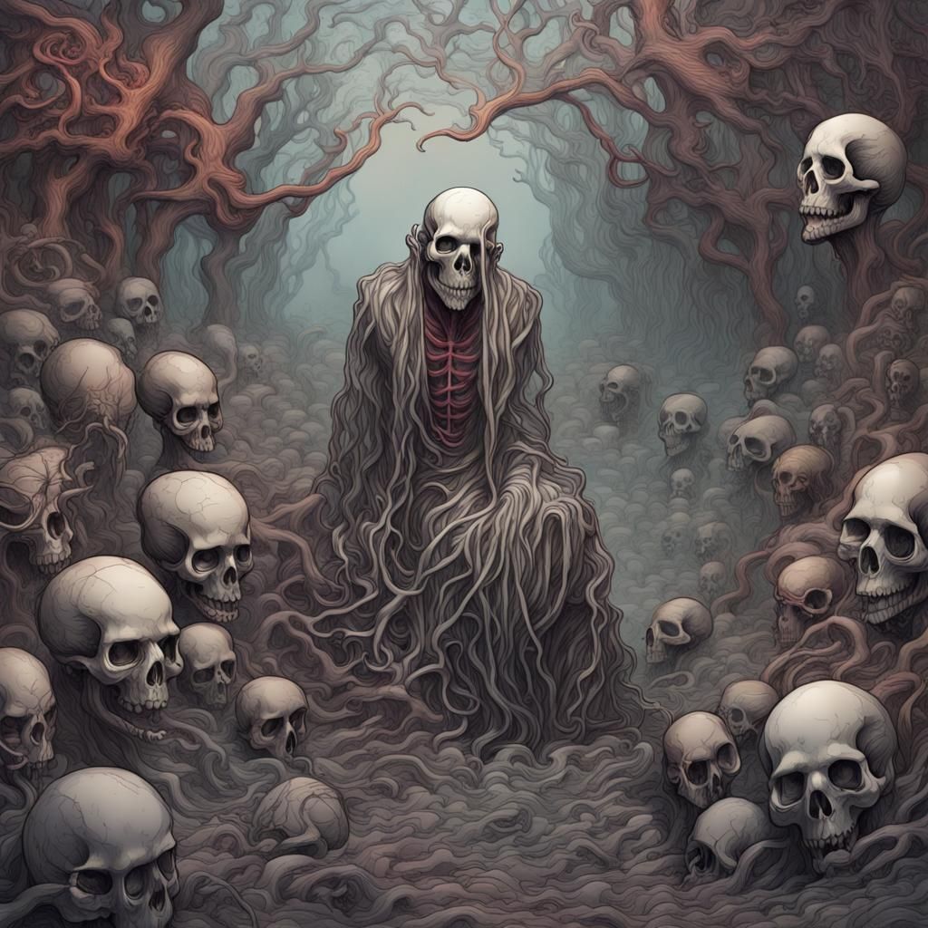 Grotesque Soul Leaving Body: Detailed Matte Painting