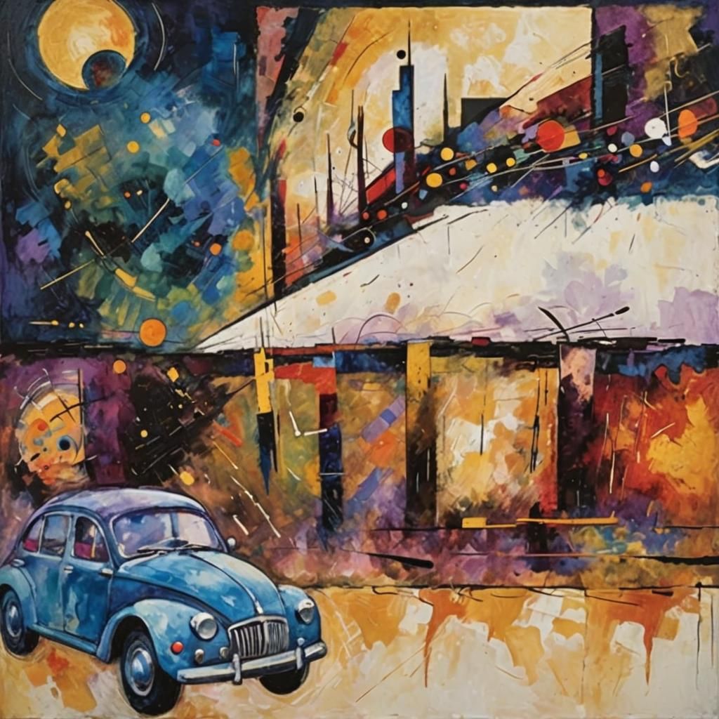 Kandinsky Inspired Abstract Art in Vibrant Colors