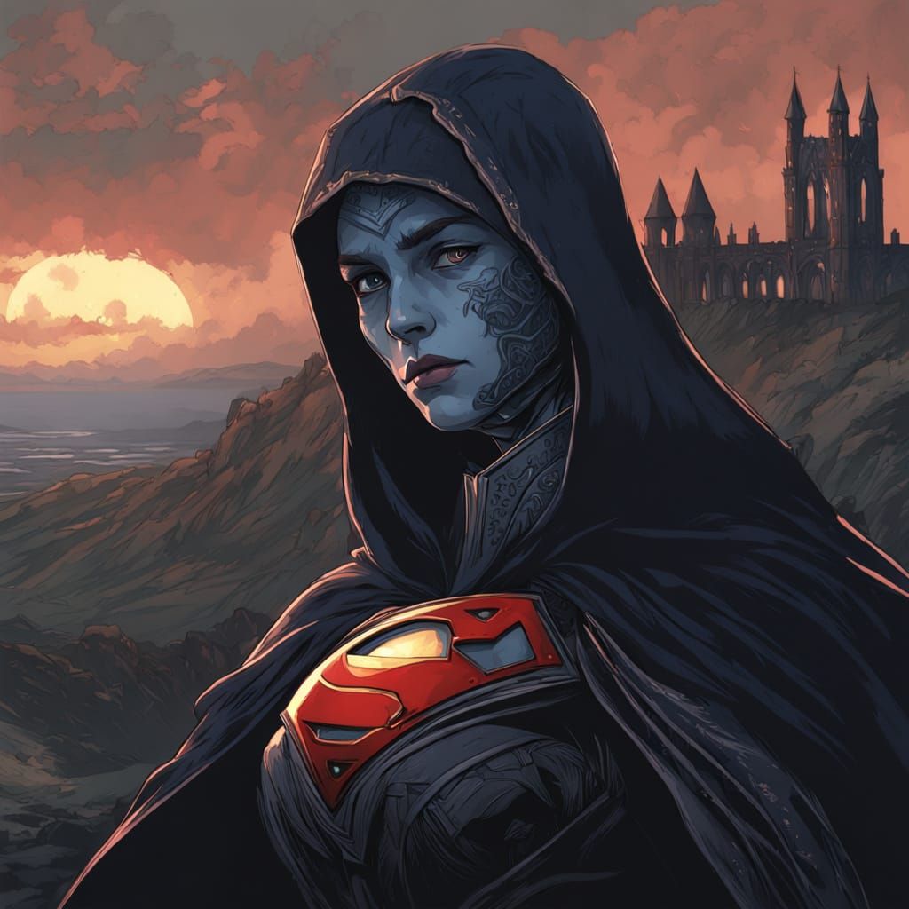 Fantasy Vampire Supergirl of England at Whitby Abbey