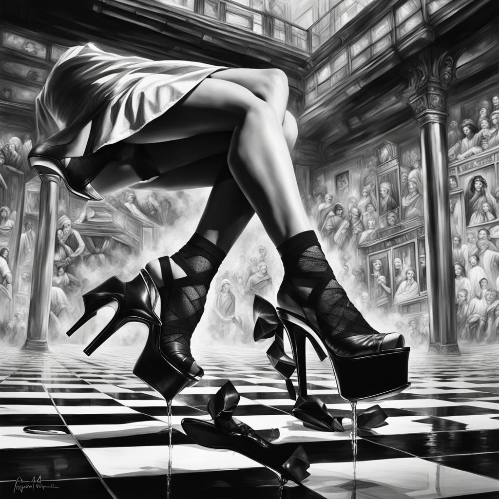 Una monja mujer, muy sensual, años ochentas, tacones con pla...