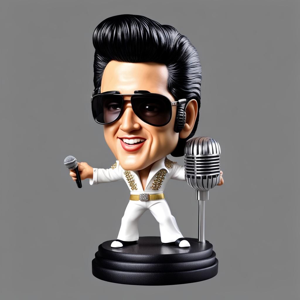 Elvis Presley Bobblehead Figure as Queen Singer