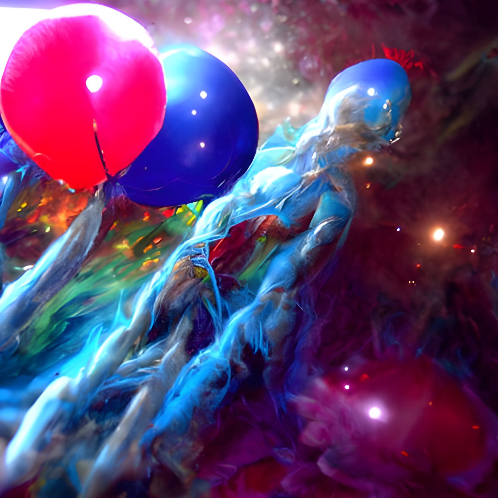 Balloons near to nebula.