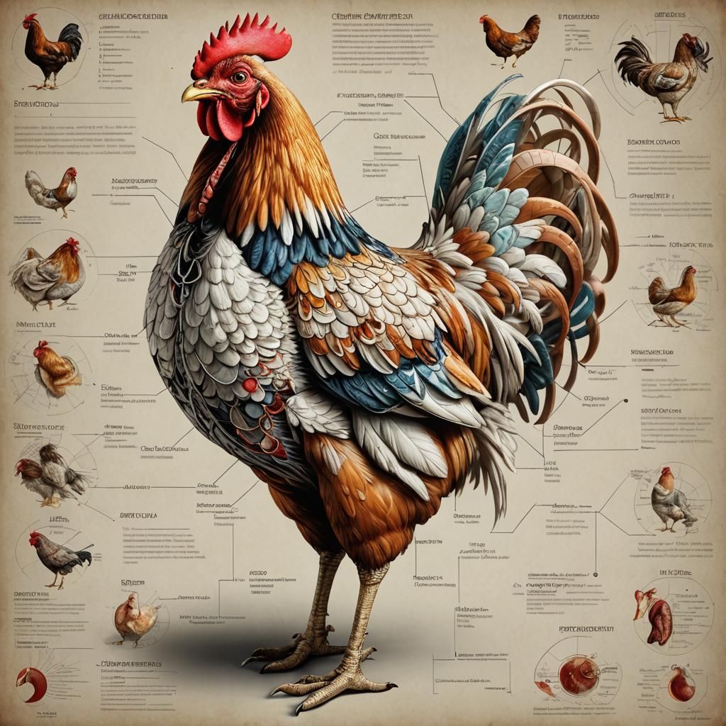 Detailed Chicken Anatomy Diagram Infographic