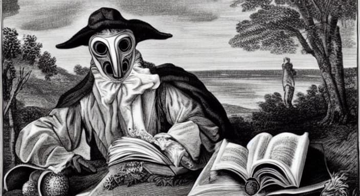 Rococo Plague Doctor's Beach Reading: Renaissance Illustrati...