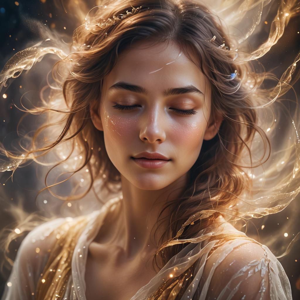 Ethereal Woman Portrait in Digital Art