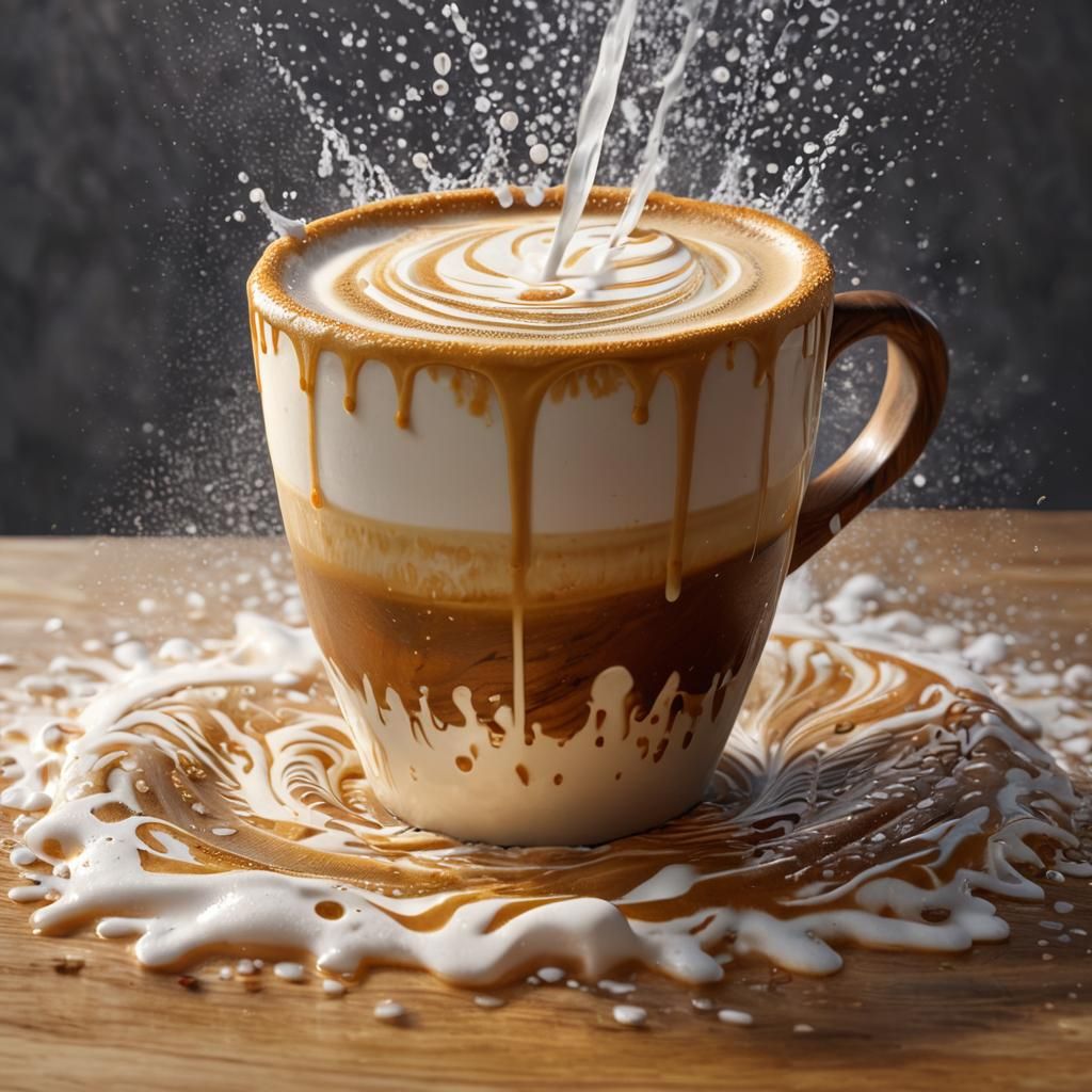 Giant Latte Cup Shower in Peter Max Style