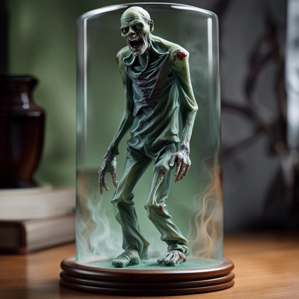 Realistic Glass Zombie Figurine