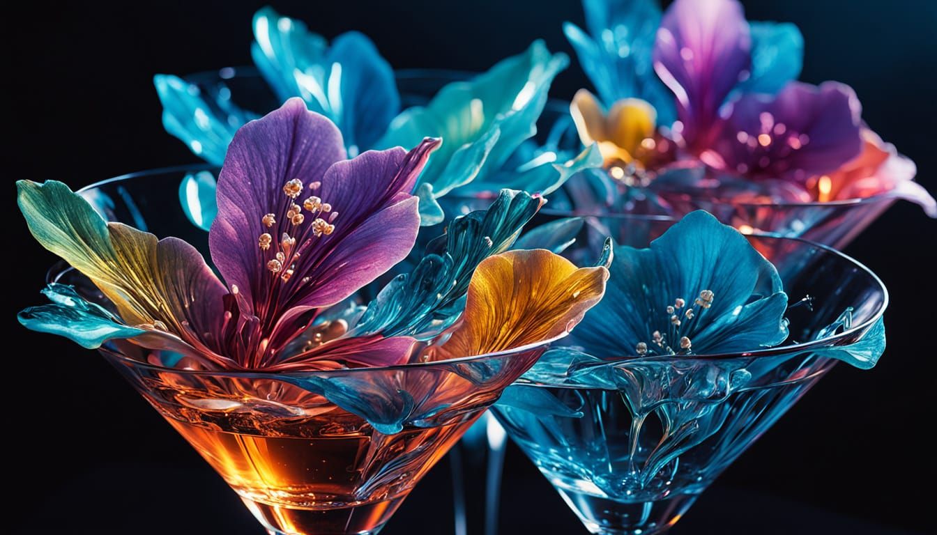 Hyper-Futuristic Cocktails in Sculpted Glassware