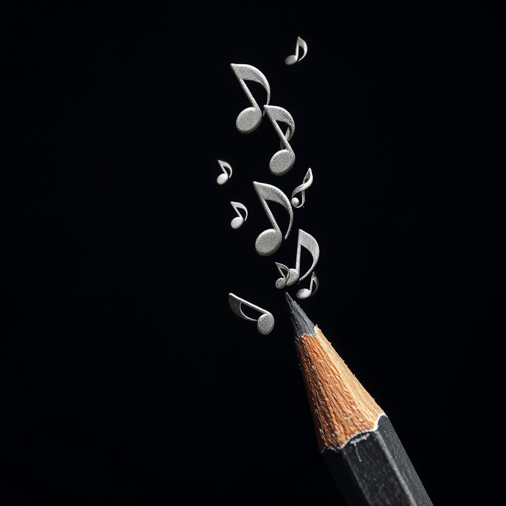 Pencil Transforms Into Musical Notes Macro Photography