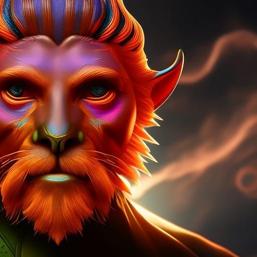 Baroque Capuchin Monkey Statue: Digital Art Portrait