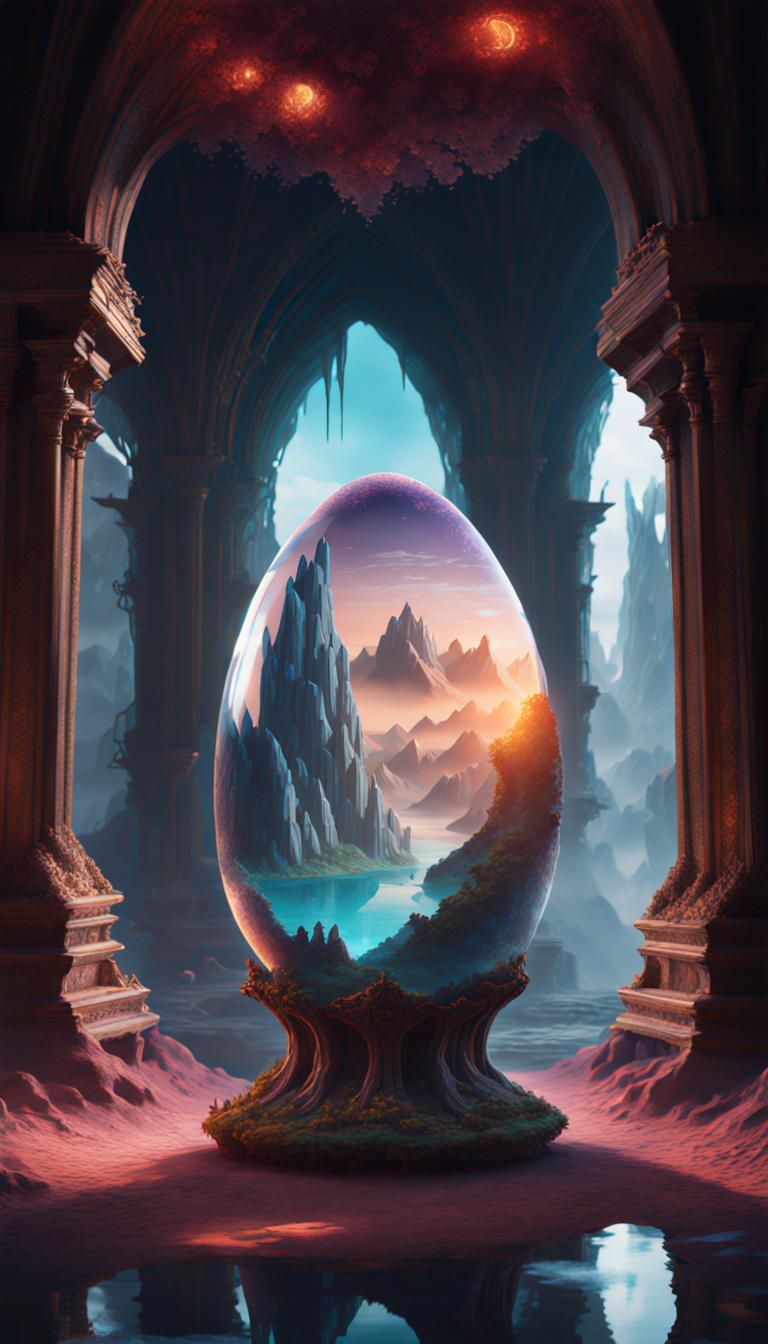 World Inside Crystal Egg: Fantasy Concept Art