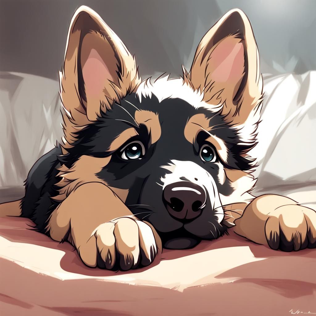 Anime Style German Shepherd Puppy