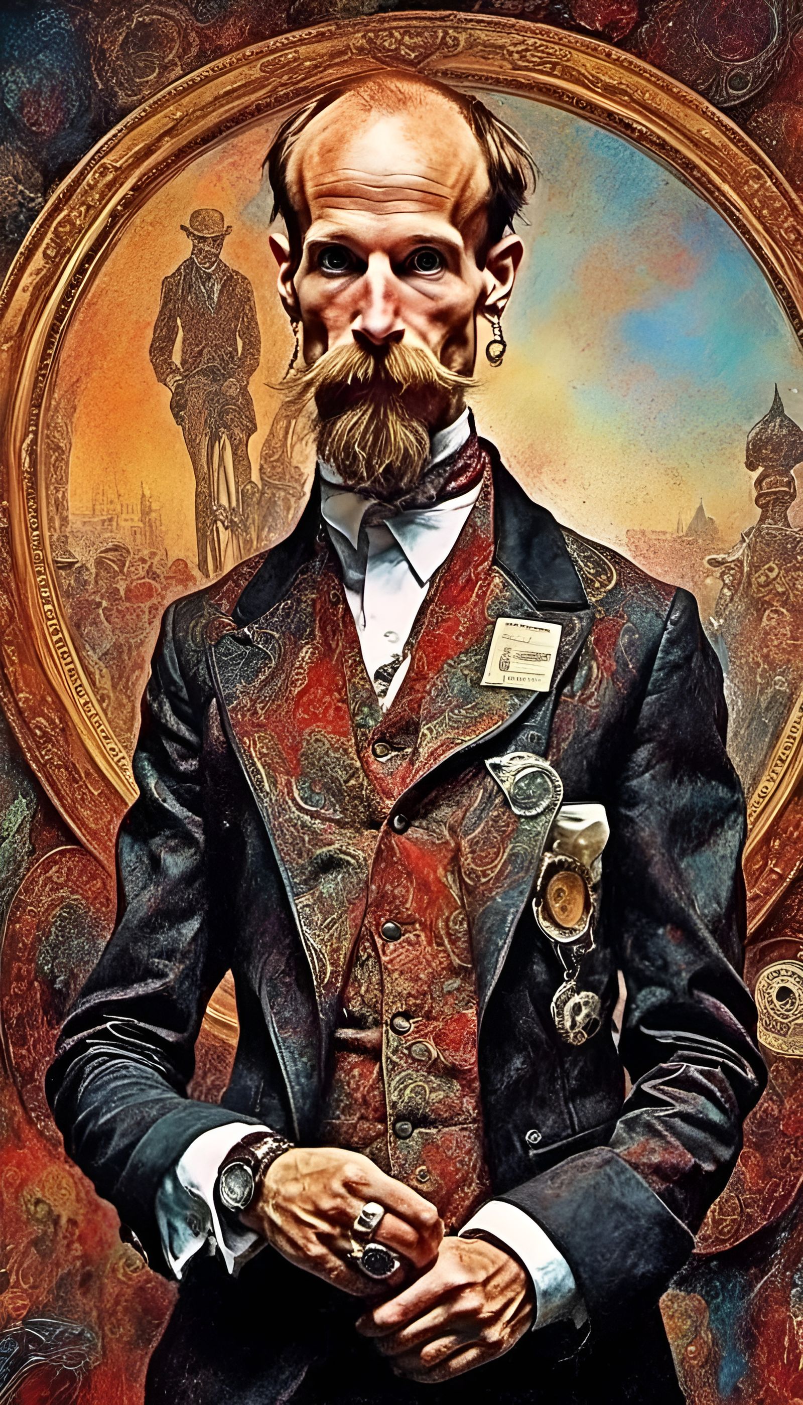 Psychedelic Baroque Gentleman in Visionary Art Style