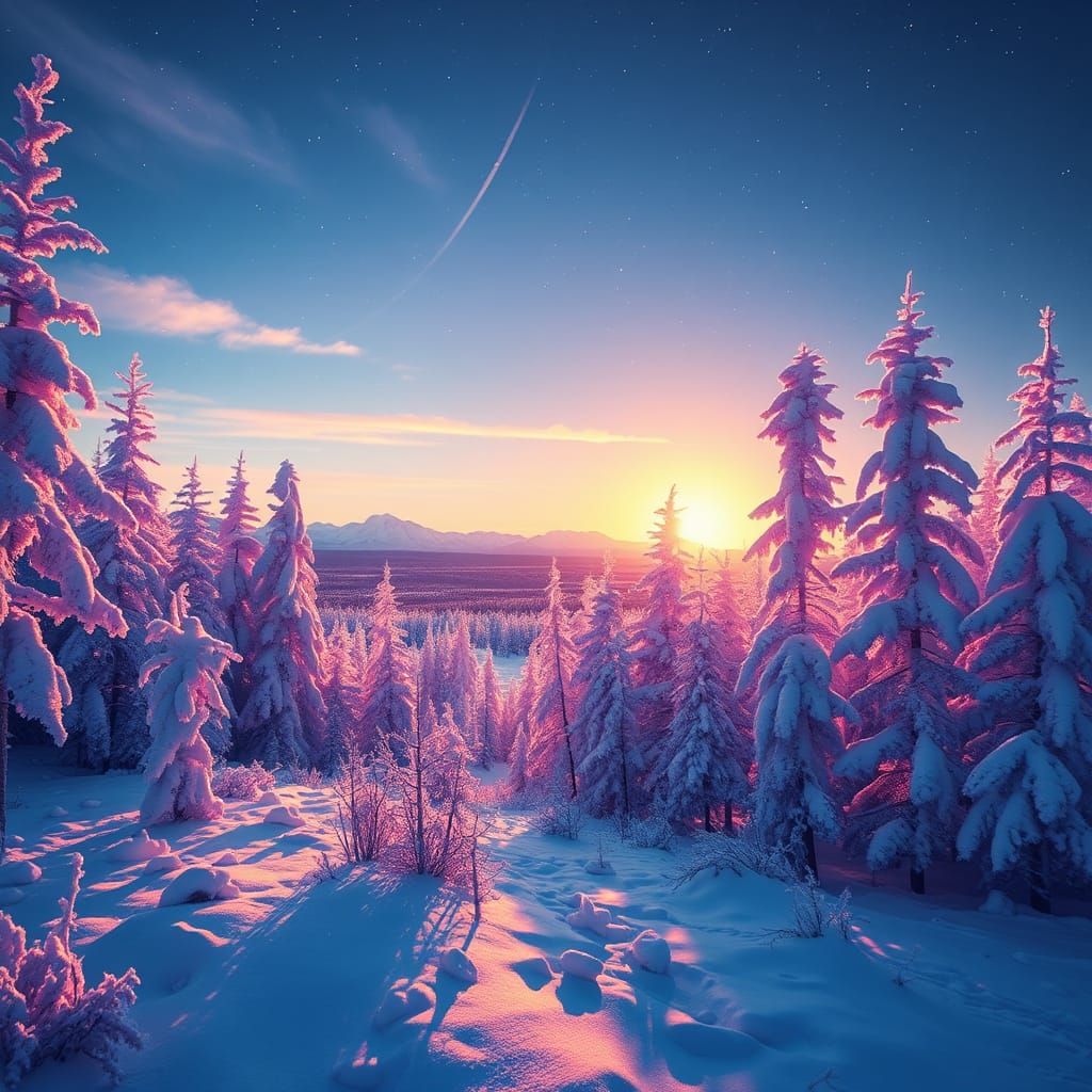 Norwegian Woods: Cubist Midnight Sun Dreamscape