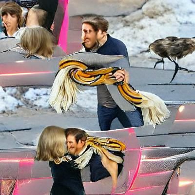 Man Playfully Stealing a Scarf