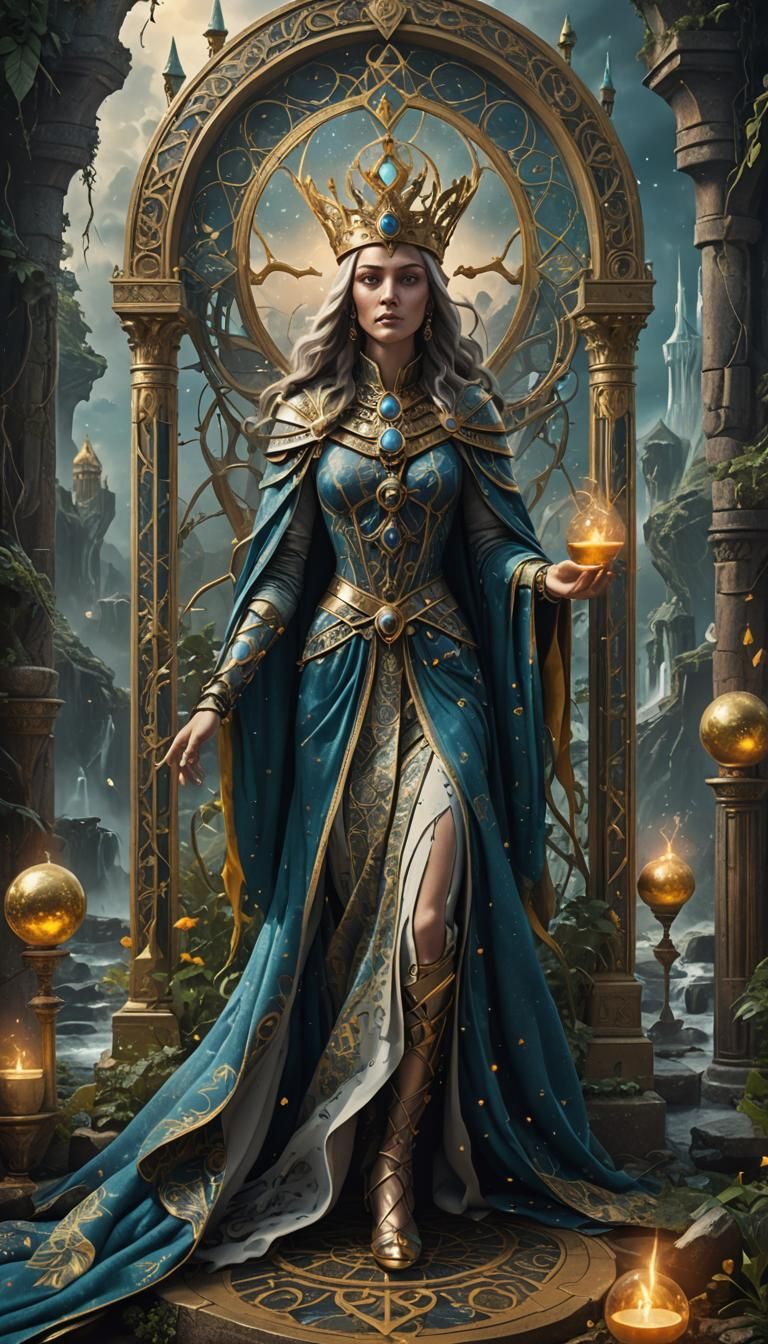 The High Priestess Tarot Card: Fantasy Concept Art