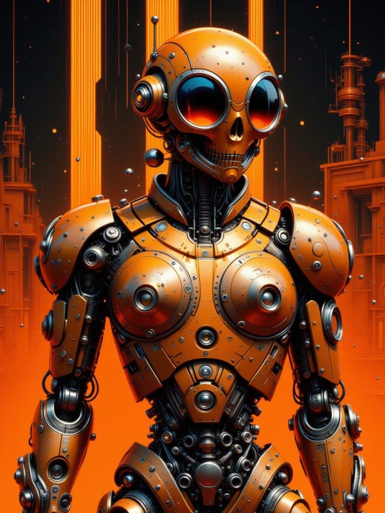 Sculptural Robot Icon of Synthetic Authority