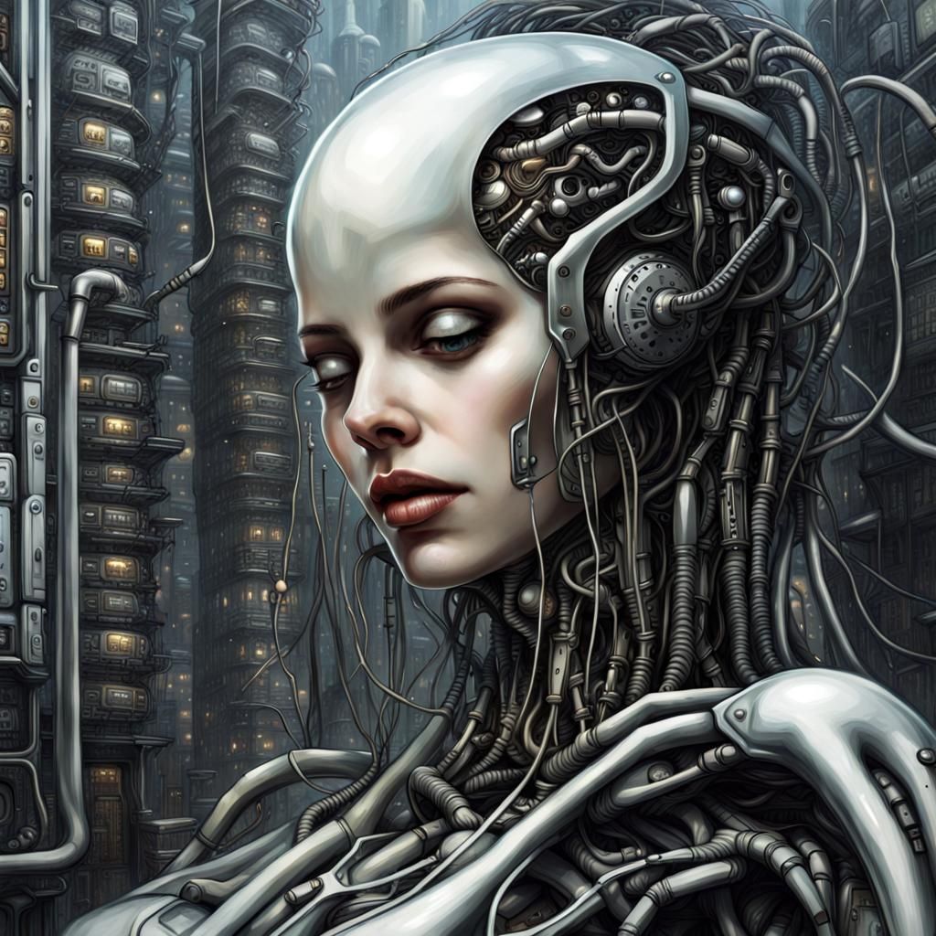 AI Self-Communication in Cyberpunk Style