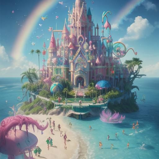 Candy Cane Barbie Dream House Fantasy Art