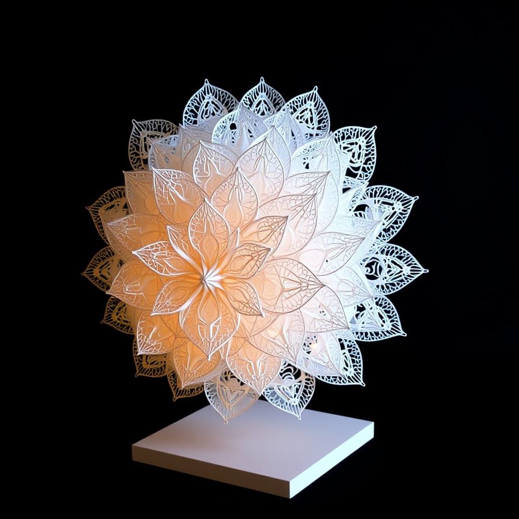 Endless Fractal Bloom in Kinetic Sculpture