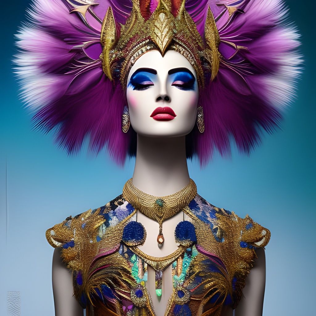 Ethereal Bird Woman Portrait in Artgerm Style