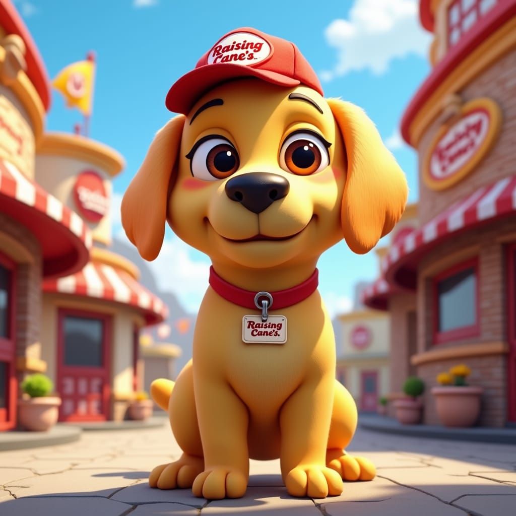 Cartoon Labrador Retriever at Raising Cane's