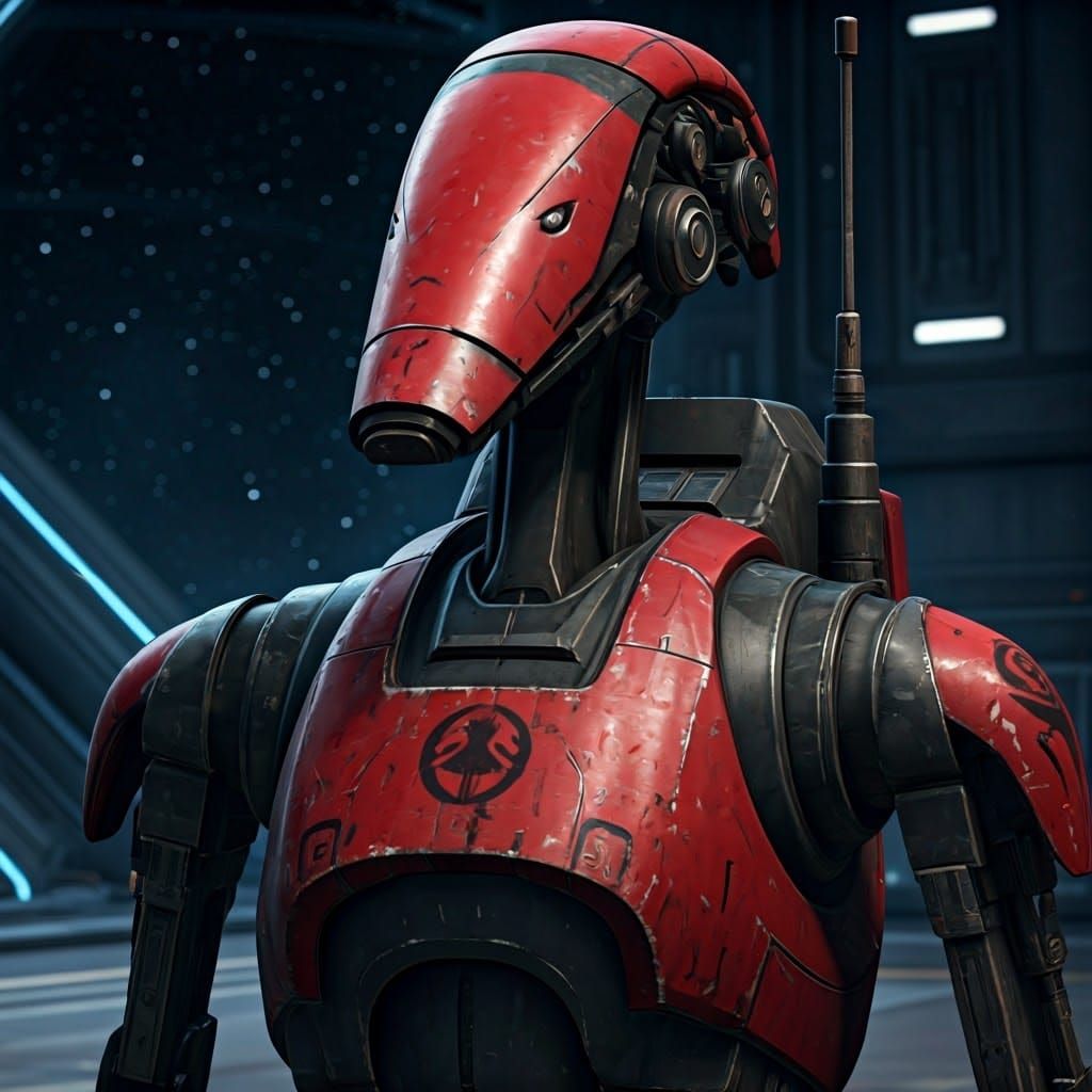 Star Wars B-1 Battle Droid Portrait in CG Style