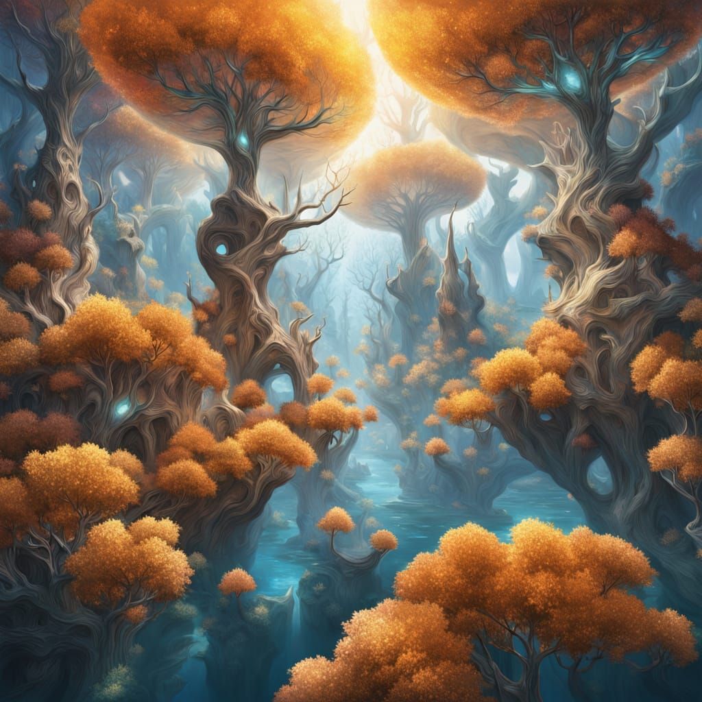 Ethereal Stardust Rivers Flow Through Dream Canyons