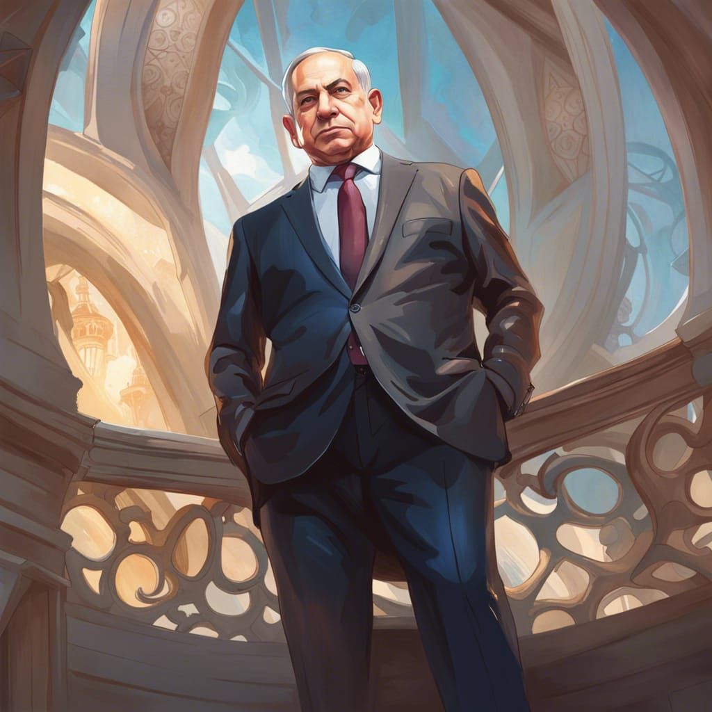 Rooftop Portrait in Digital Art Style