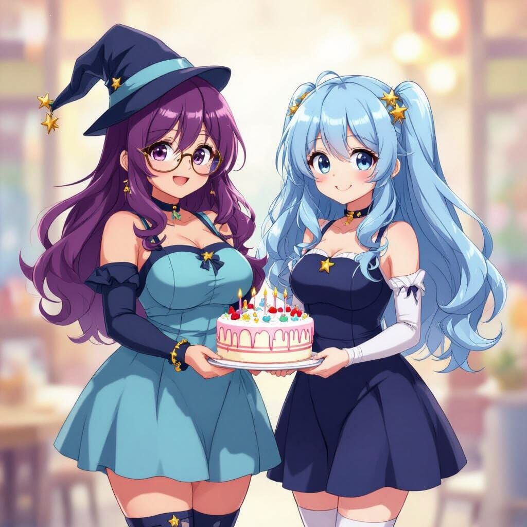 Anime Characters Gluko and Nuvarine Celebrate Birthday