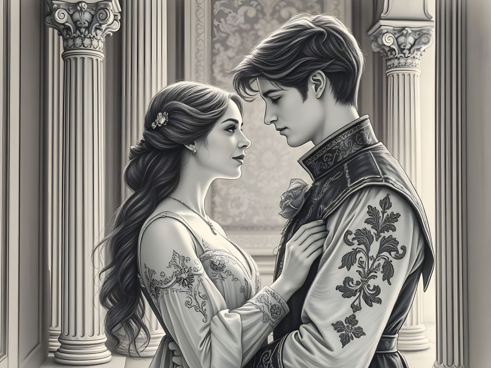 Medieval Romance - Pencil Drawing"