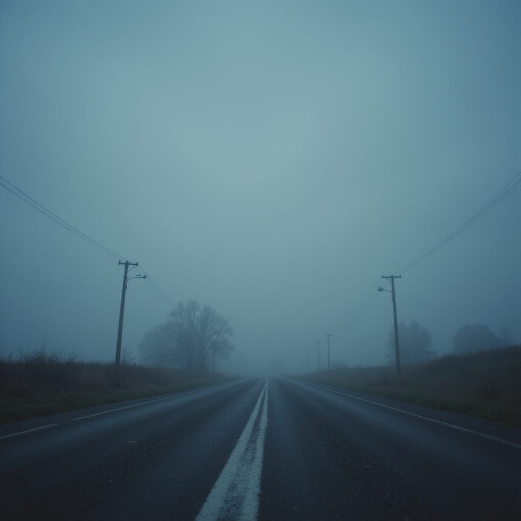 Atmospheric Film Still in Gray and White Hues