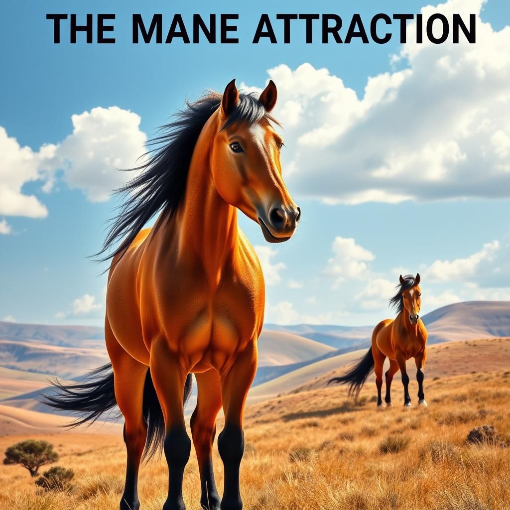 Majestic Wild Stallion with Golden Coat in Wilderness