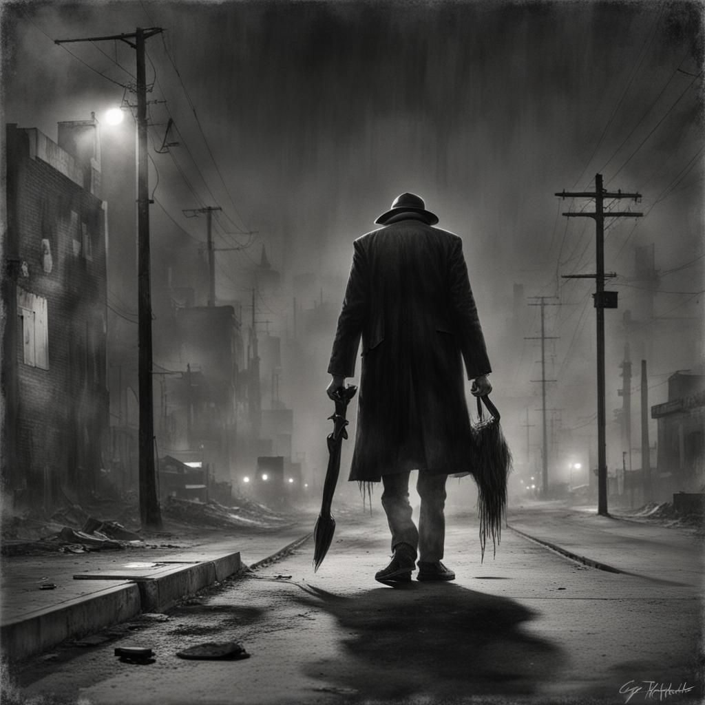 Sinister Landscape Painting in Romantic Style