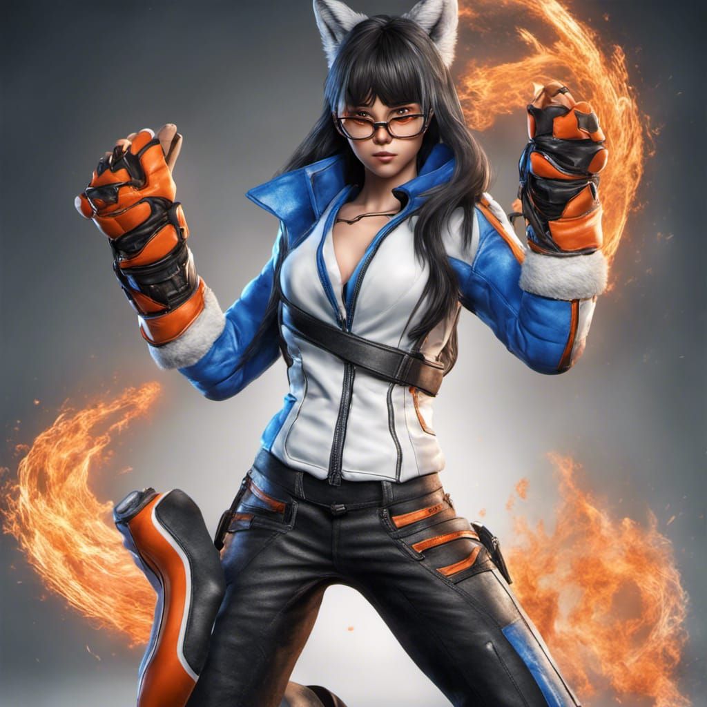 Tekken 8 Fox Girl with Orange Gloves