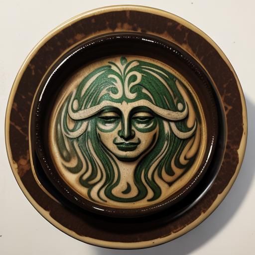 Medusa Latte Art in Impressionist Style
