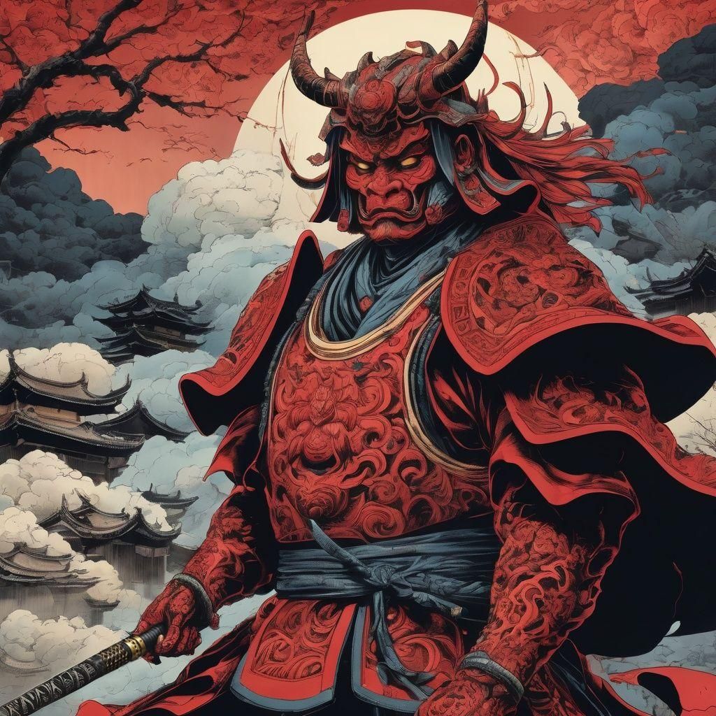 Japanese Tengu warrior