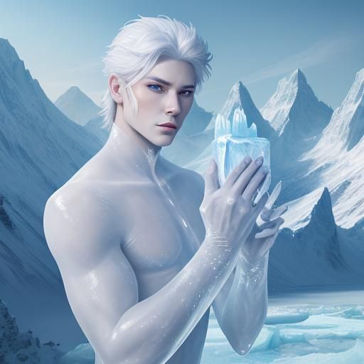 Icy Beauty in Frozen Fantasy Landscape Portrait