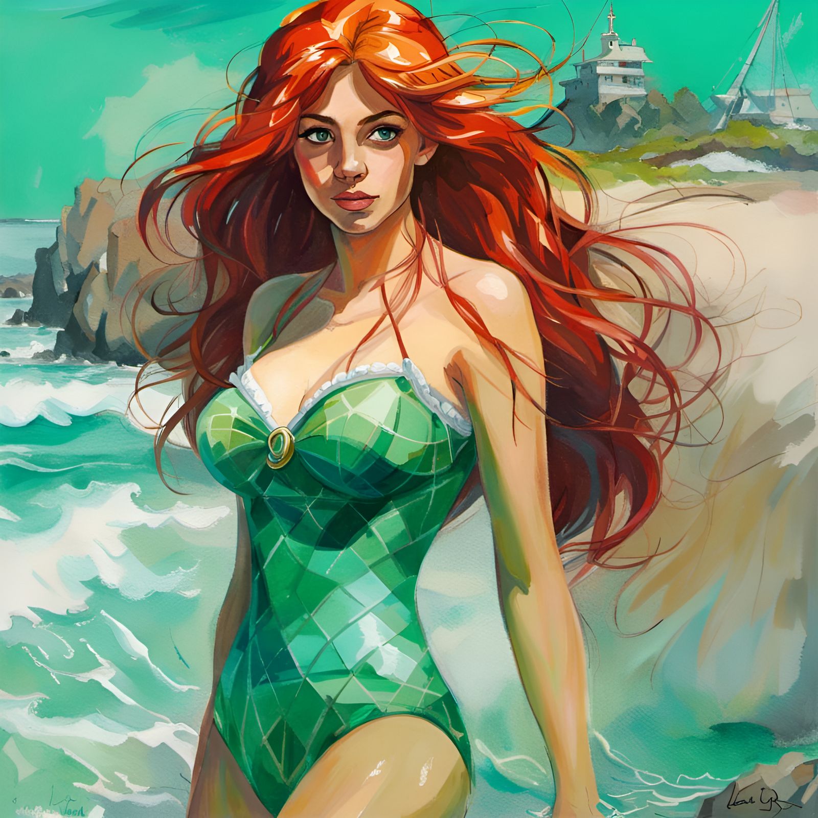 Stunning Portrait of a Princess on the Beach