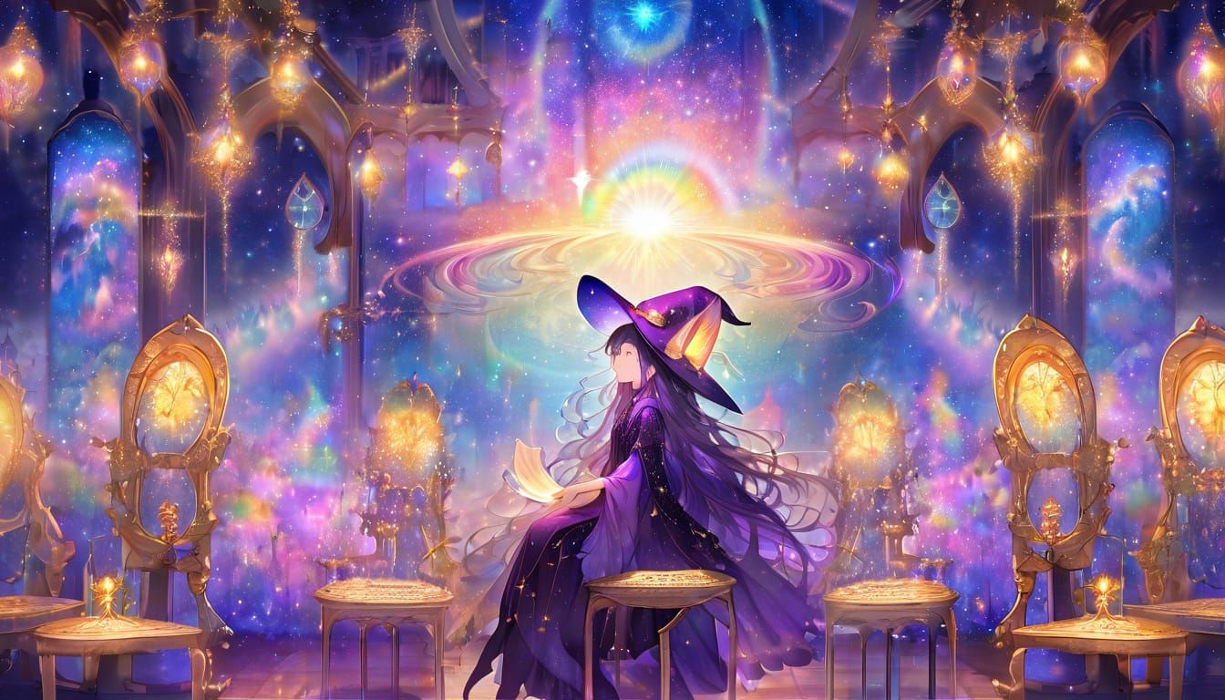 Enchanted Artist in Whimsical Fantasy Realm