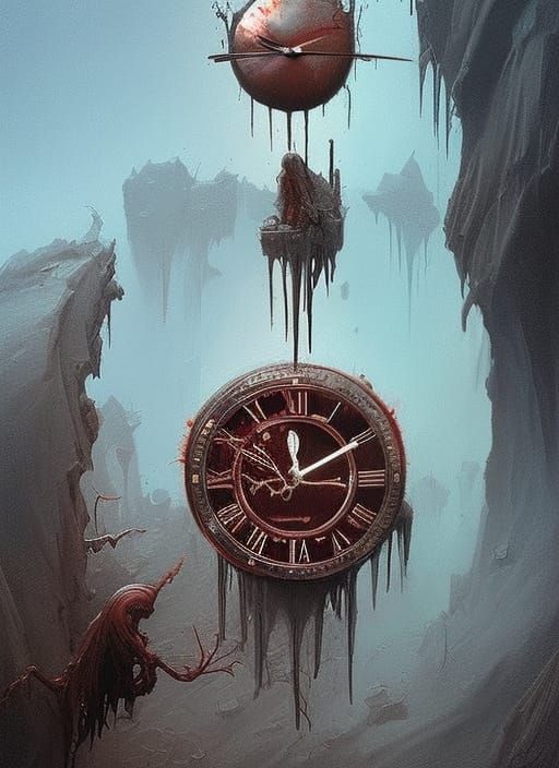 Surreal Melting Clock Digital Painting