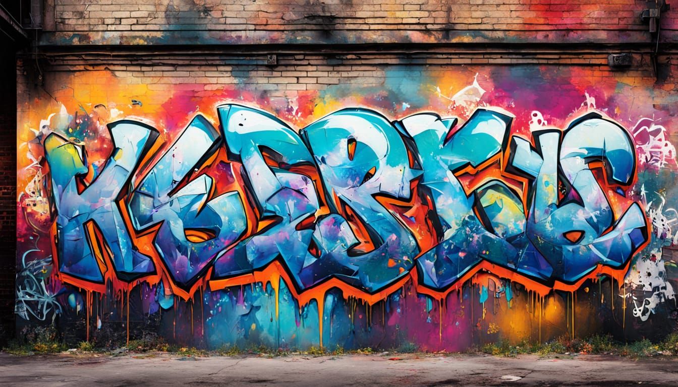 Graffiti Rose on Urban Wall