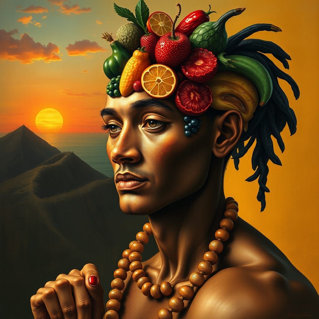 Surreal Food Sculpture in Whimsical Still Life