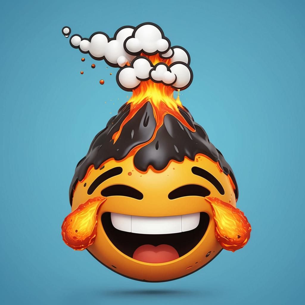 Surreal LOL Emoji Volcano Eruption