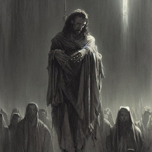 Horrific Depiction of Judas in Engraving Style