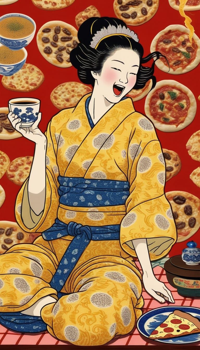 Laughing Figure in Quilted Jumpsuit with Tiara