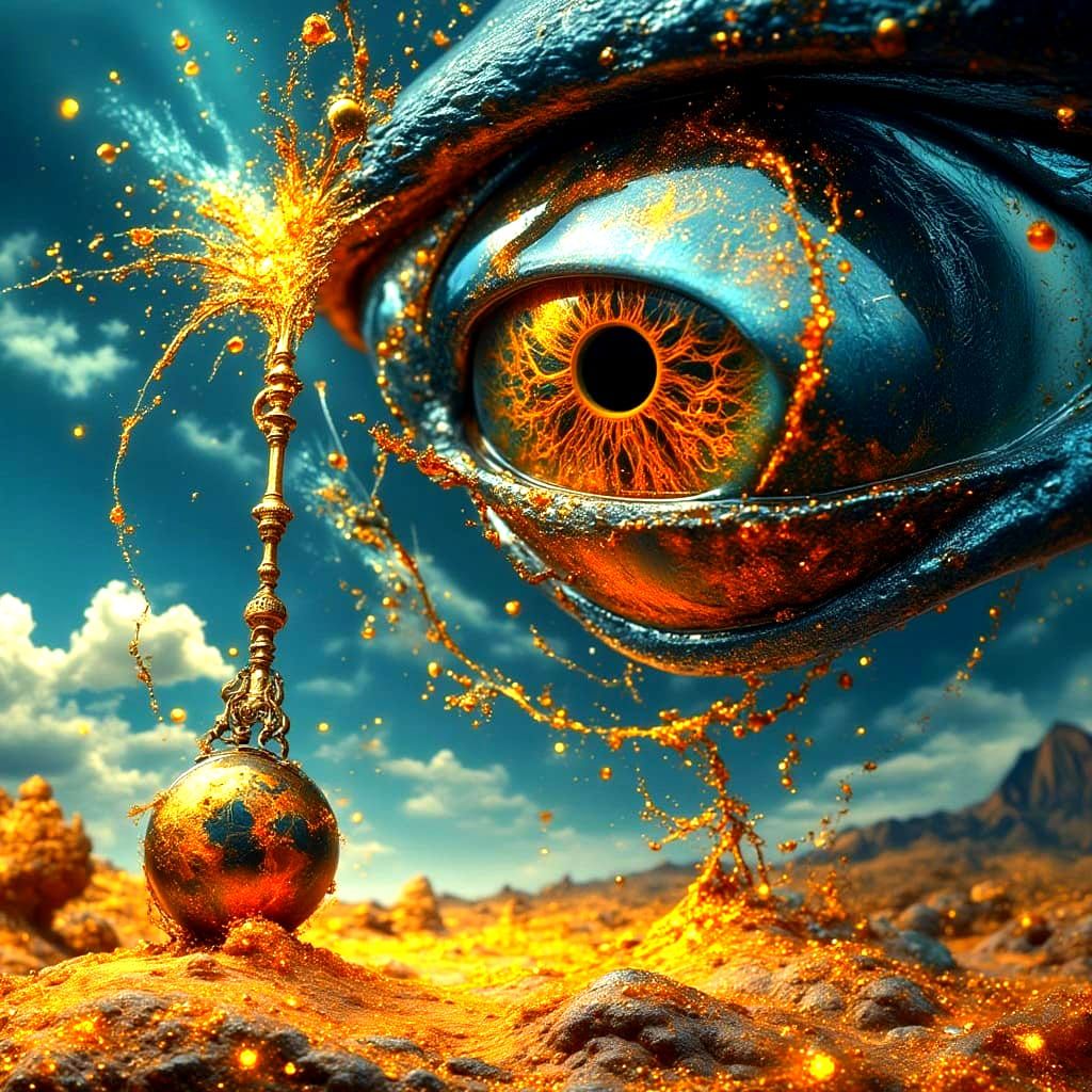 Surreal Eye Encounter With Wand and Gel Splash